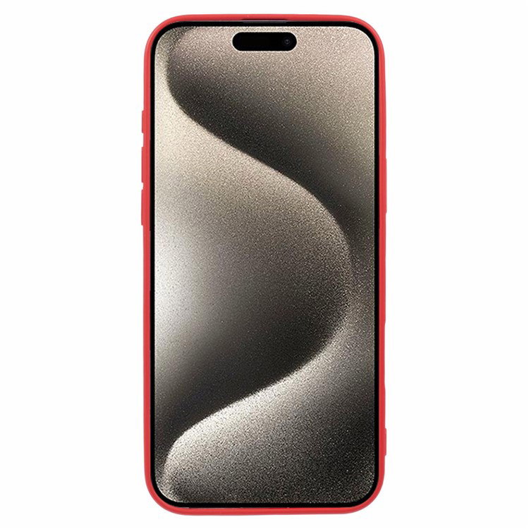 Rødt stødsikkert TPU cover til iPhone 16 Pro Max sidevisning
