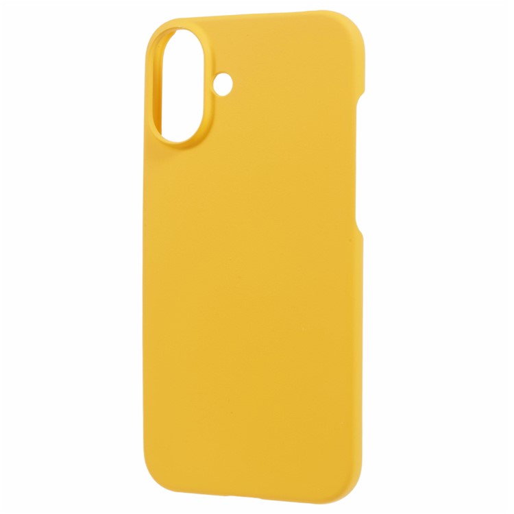 Detaljeret visning af mat overflade på gul iPhone 16 Plus Cover