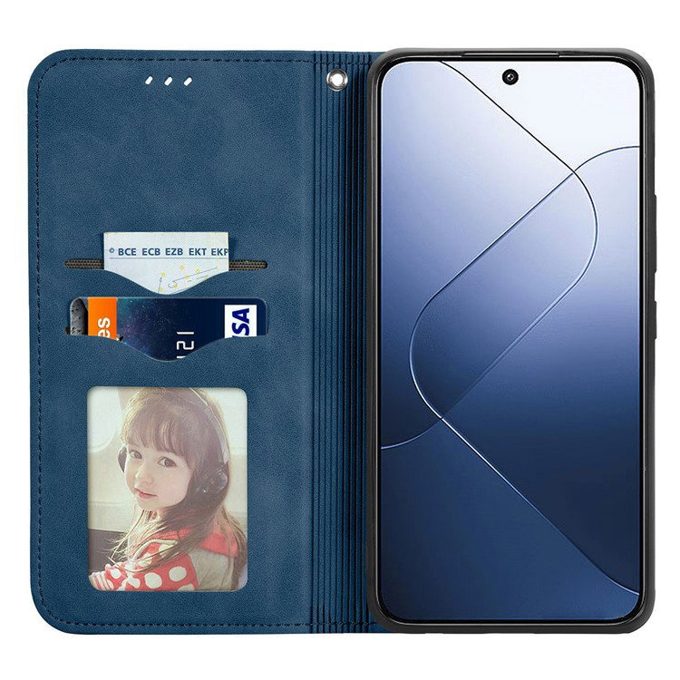 Nærbillede af læderlignende overflade på Xiaomi 14T cover