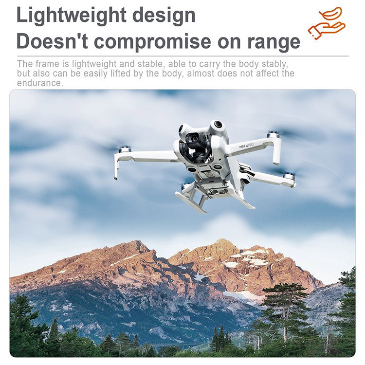 Landinggear løfter dronen 20 mm fra jorden