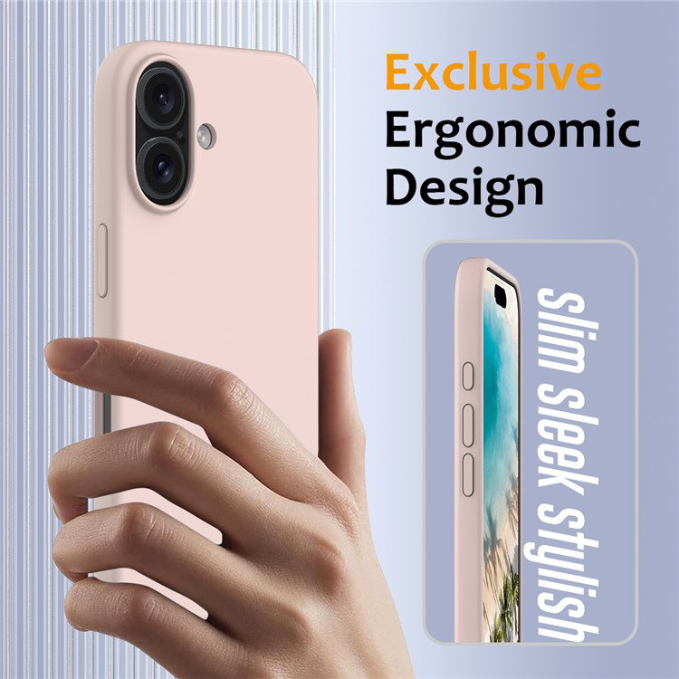Lyserødt iPhone 16 Plus cover med fiberstof indvendigt