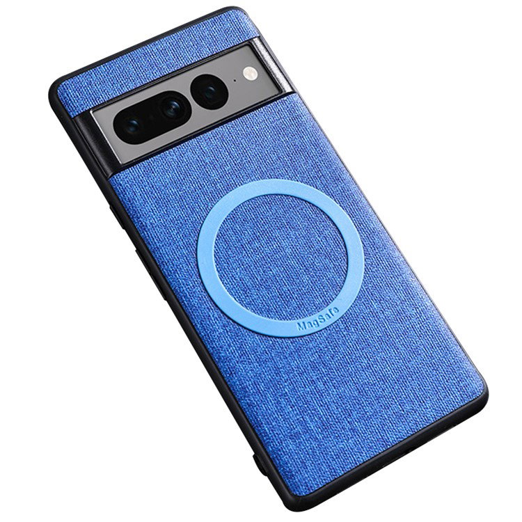 Blåt TPU cover til Google Pixel 8 Pro vises fra bagsiden