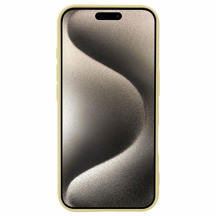 Bagside af gult TPU cover med hævet kant til iPhone 16 Plus