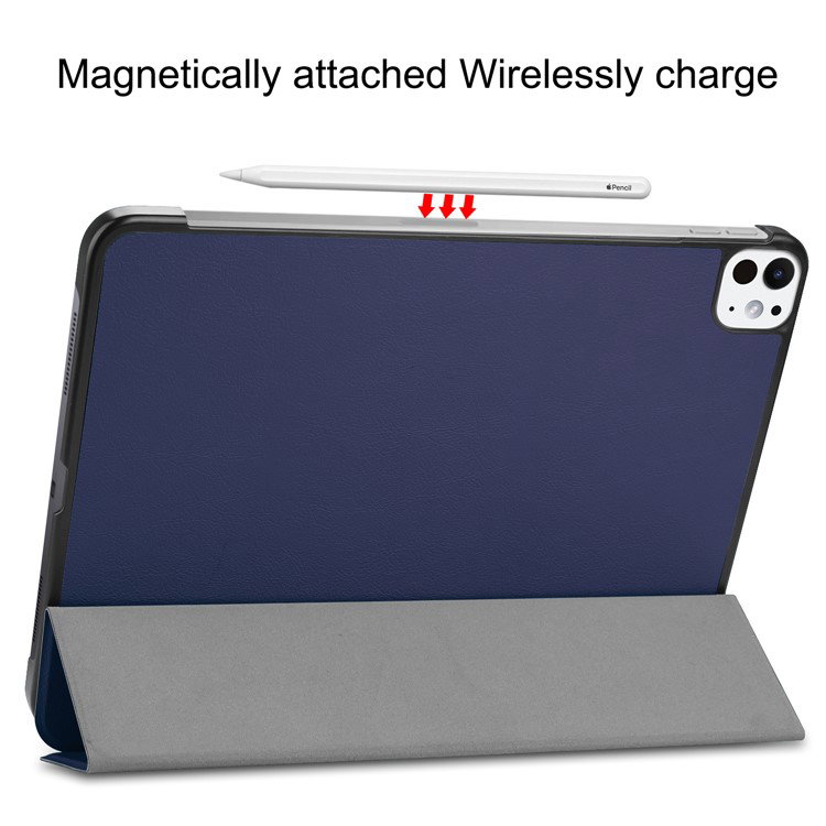 Blå iPad Pro 11 (2024) cover med mikrofiberforing