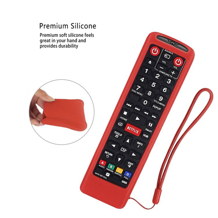 Sort silikone etui med håndledsrem til Samsung fjernbetjening
