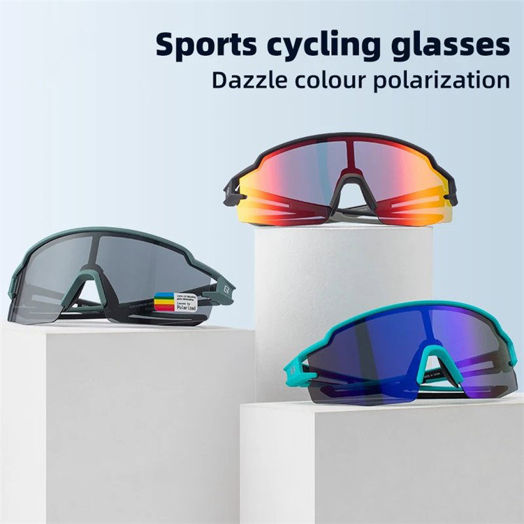 Cykelbriller med polariserede linser set fra siden