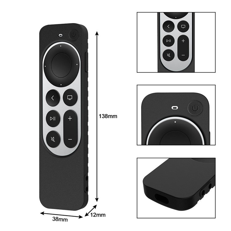 Apple TV Siri Remote i sort silikonecover set bagfra