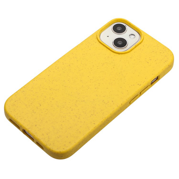 Bagside af gul iPhone 14 cover med magnetisk funktion