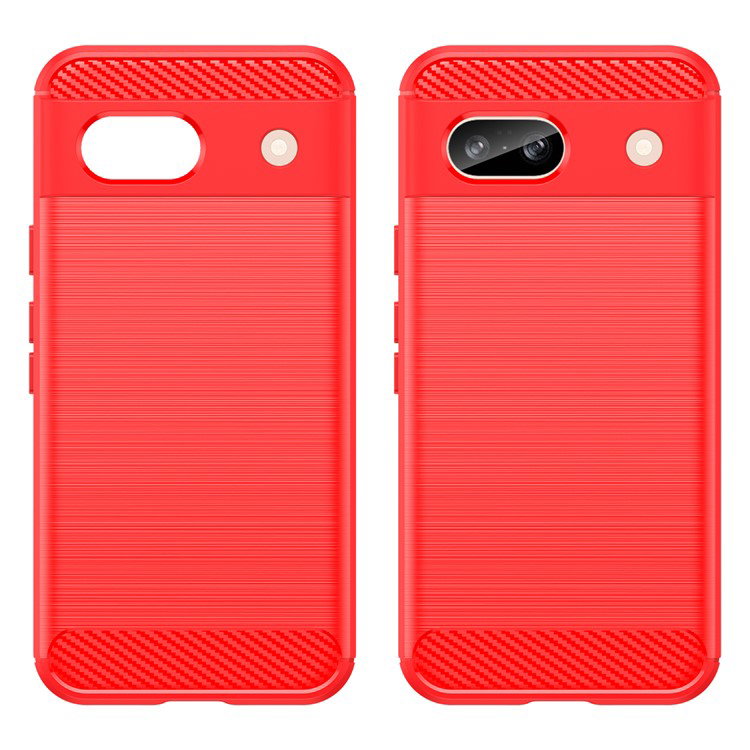 Rødt TPU telefoncover til Google Pixel 8a set fra siden