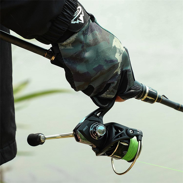 Fiskerhandsker med justerbar velcrolukning
