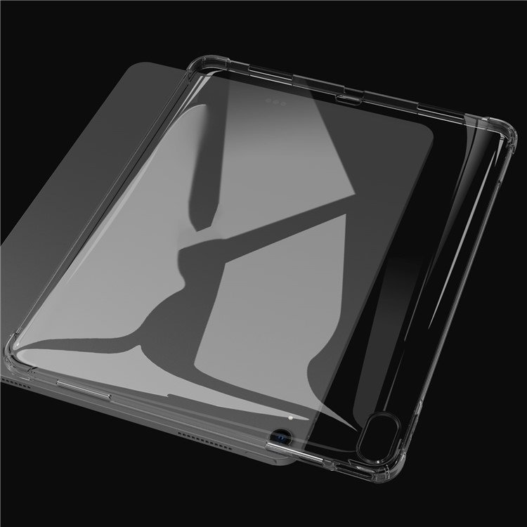 iPad Air 11 2024 i gennemsigtigt beskyttelsescover set fra siden