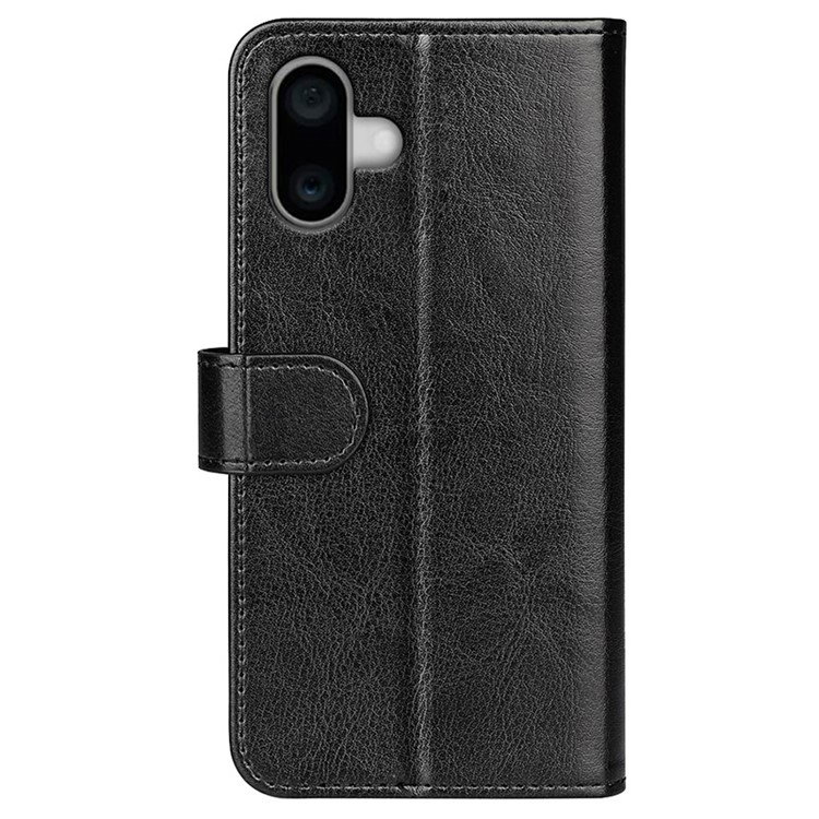 Sort lædercover til iPhone 16 Plus detaljebillede
