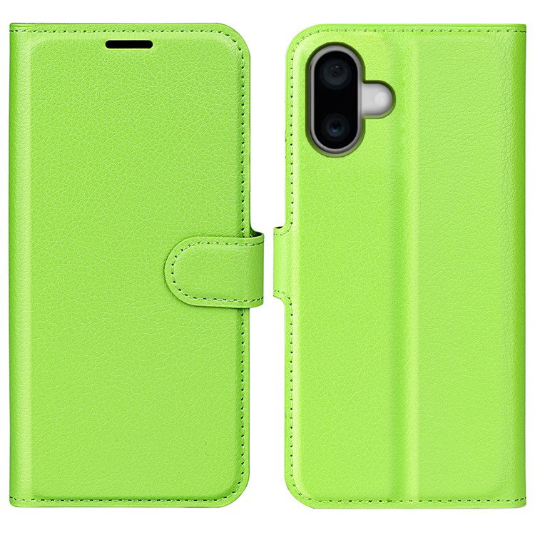 Grønt iPhone 16 Plus Læder Cover bagside