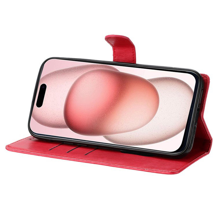 iPhone 16 etui rød med håndrem