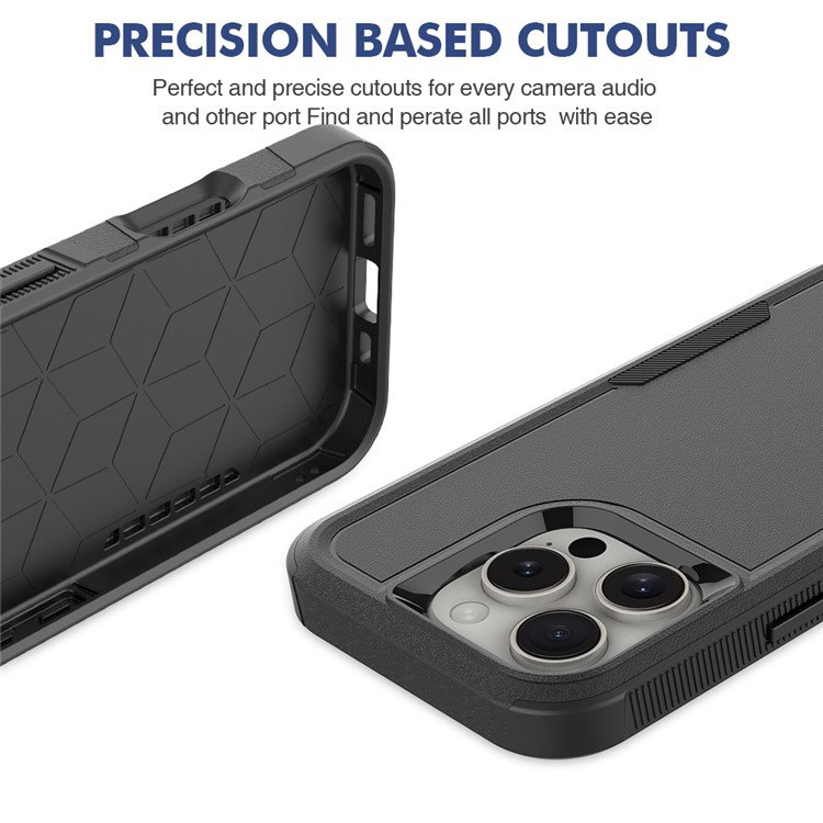Bagside af sort iPhone 16 Pro cover
