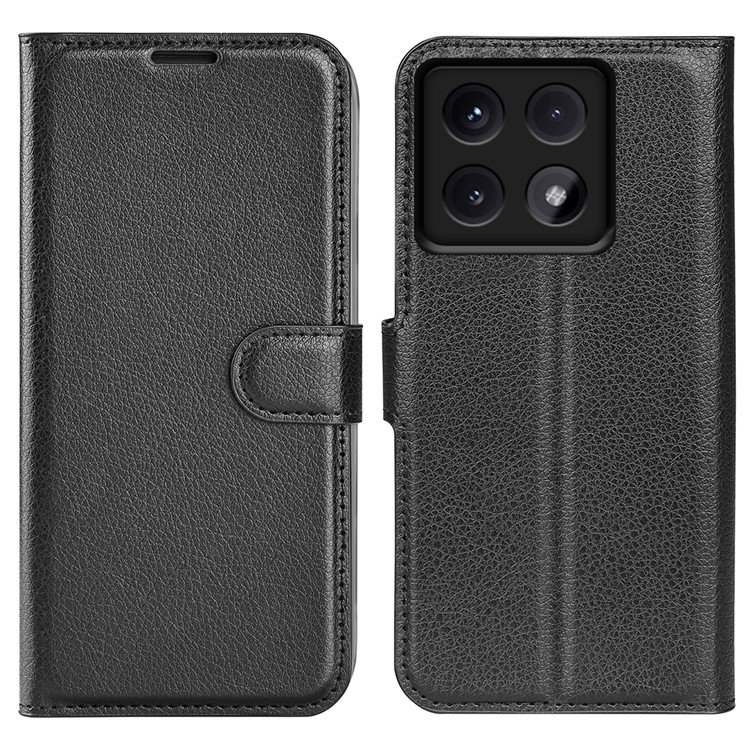 Sort læderpung cover til Xiaomi 14T bagfra