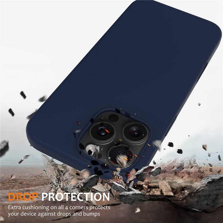 Mørkeblåt silikone cover med MagSafe til iPhone 16 Pro