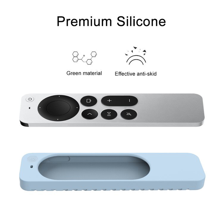 Blåt silikone cover til Apple TV Siri Remote 3. gen bagvisning