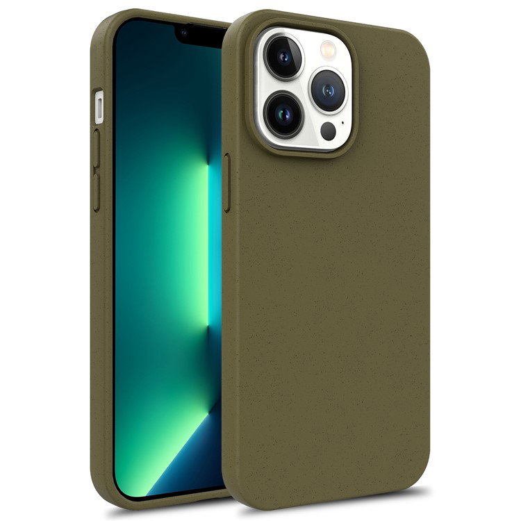 Sortgrønt iPhone 16 Pro cover af hvedestrå og TPU