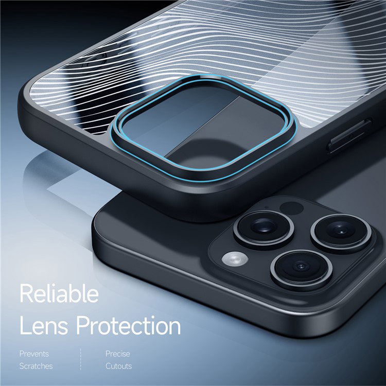 Fleksibel TPU-ramme på sort iPhone 16 Pro Max cover