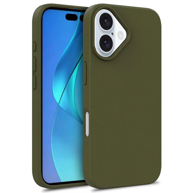 Nærbillede af biologisk nedbrydeligt iPhone 16 cover