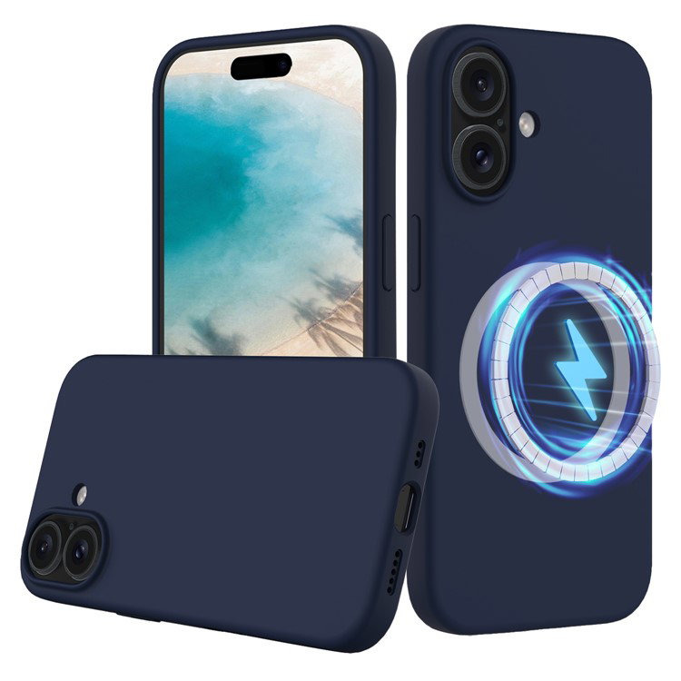 Mørkeblå iPhone 16 Plus cover bagside