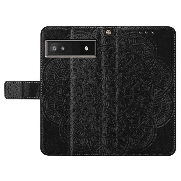 Google Pixel 8a Læder Etui med Mandalamønster - Justerbar støttefunktion
