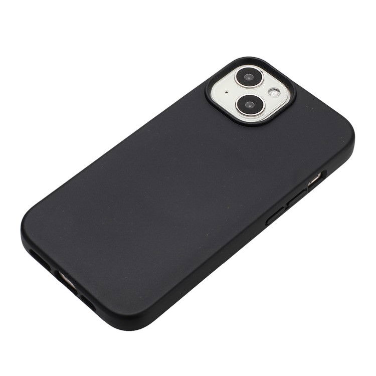 Detalje af knapbeskyttelse på sort hvedestrå iPhone 14 cover