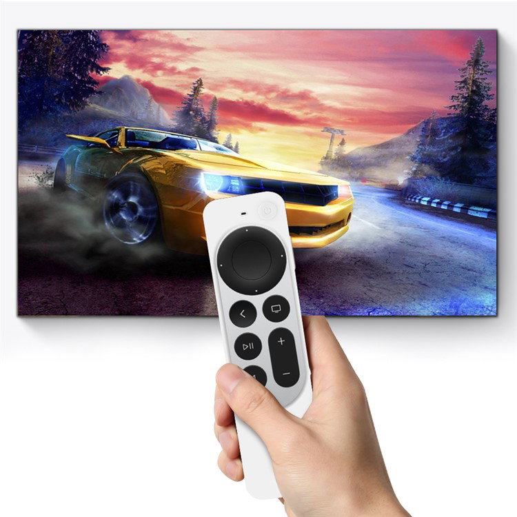 Apple TV Siri Remote med silikone cover i hvid farve