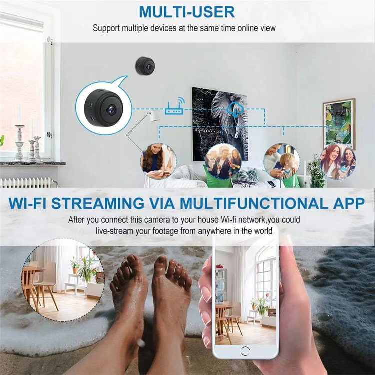 Mini WiFi kamera med label