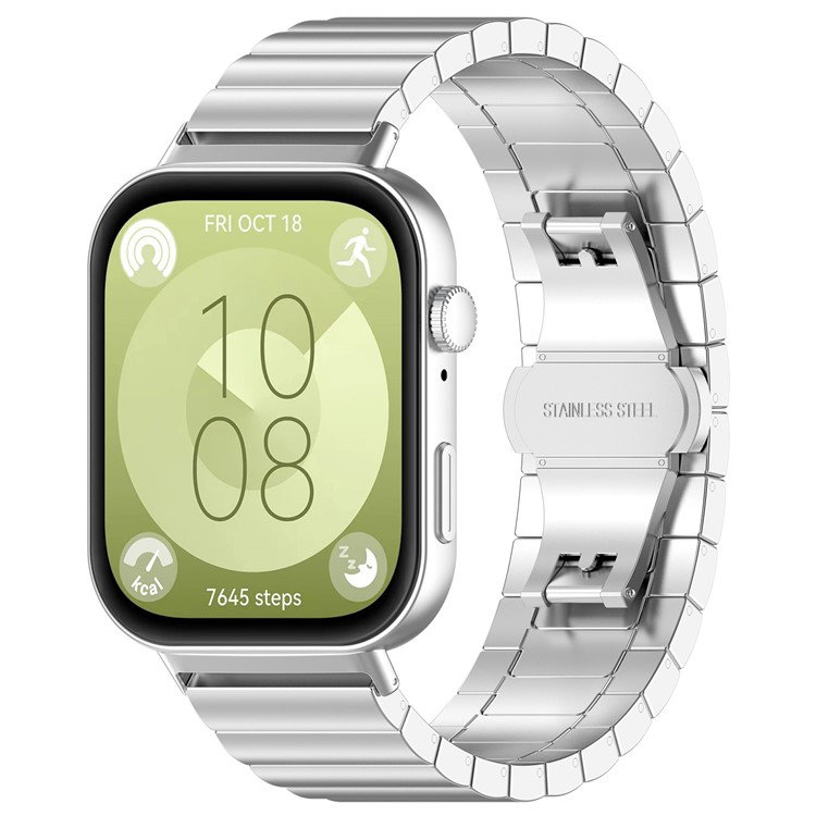 Rustfrit stål rem til Huawei Watch Fit 3 i sølv - tæt på led