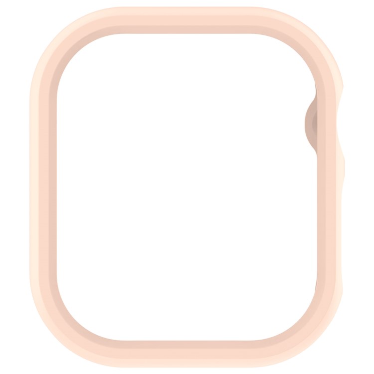 Nærbillede af pink beskyttelsescover til Apple Watch Series 10 42mm