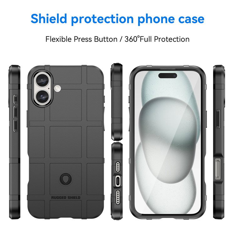 Sort iPhone 16 Plus cover med præcise udskæringer
