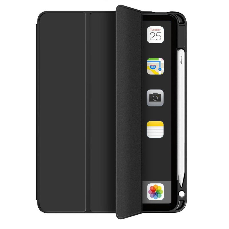 Tri-fold design på sort iPad Air etui
