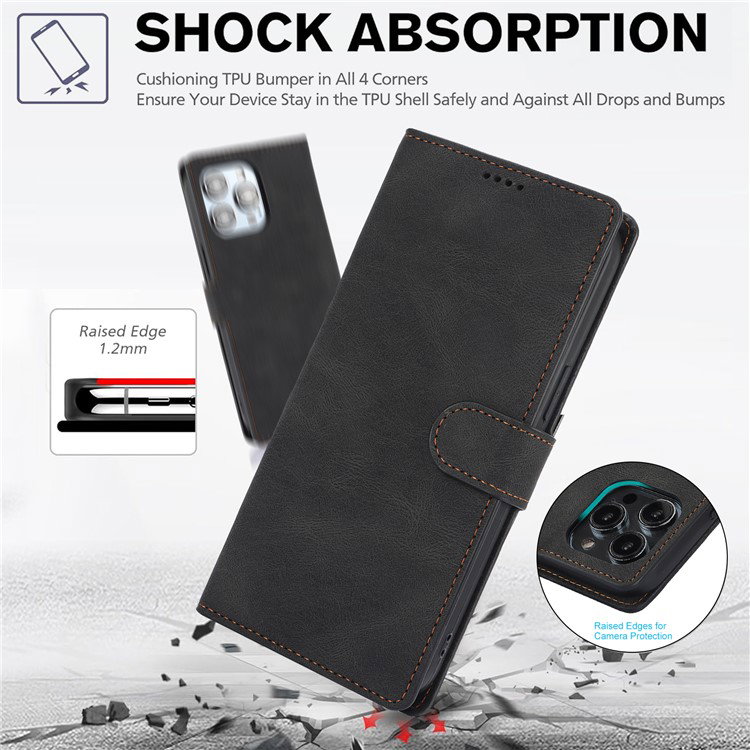 Sort iPhone 16 Pro Max lædercover med kontantlomme