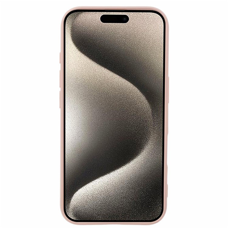 Lyserød iPhone 16 Plus beskyttelsescover skråt forfra