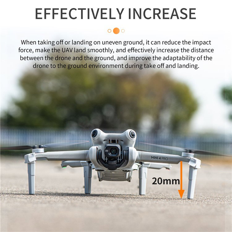 Landingsudstyr monteret på DJI Mini 4 Pro drone