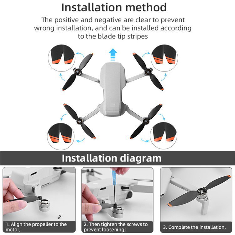 Propelleres størrelse og design til DJI Mini