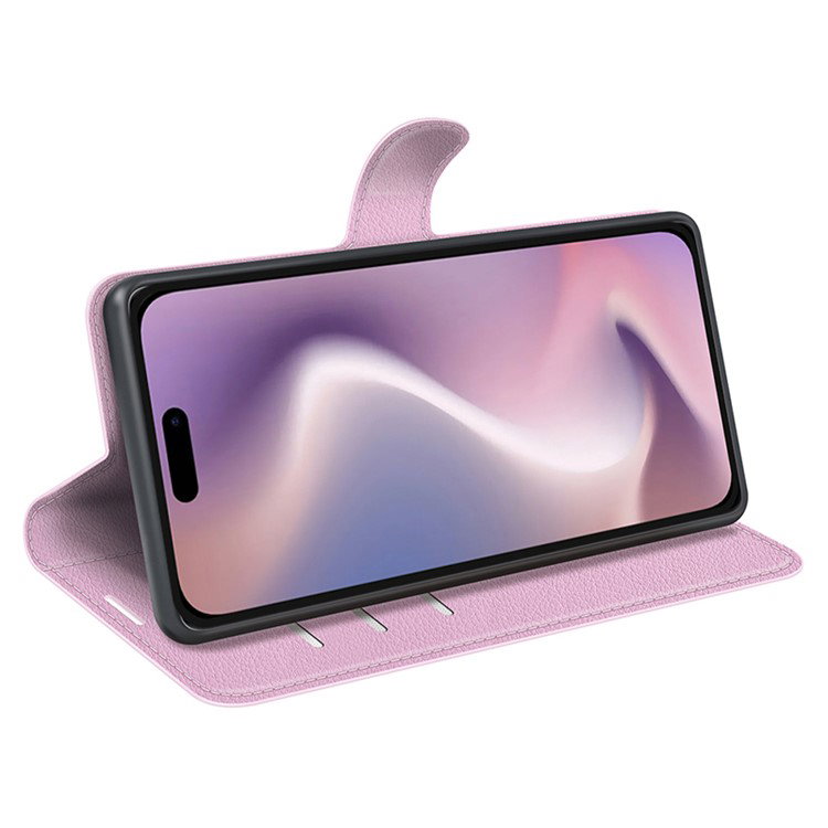 Pink iPhone 16 Pro Max læderetui justerbar standfunktion