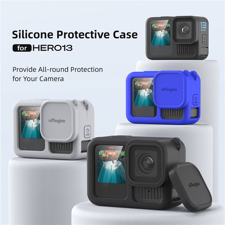 Sort silikone cover i åbent position til GoPro Hero 13