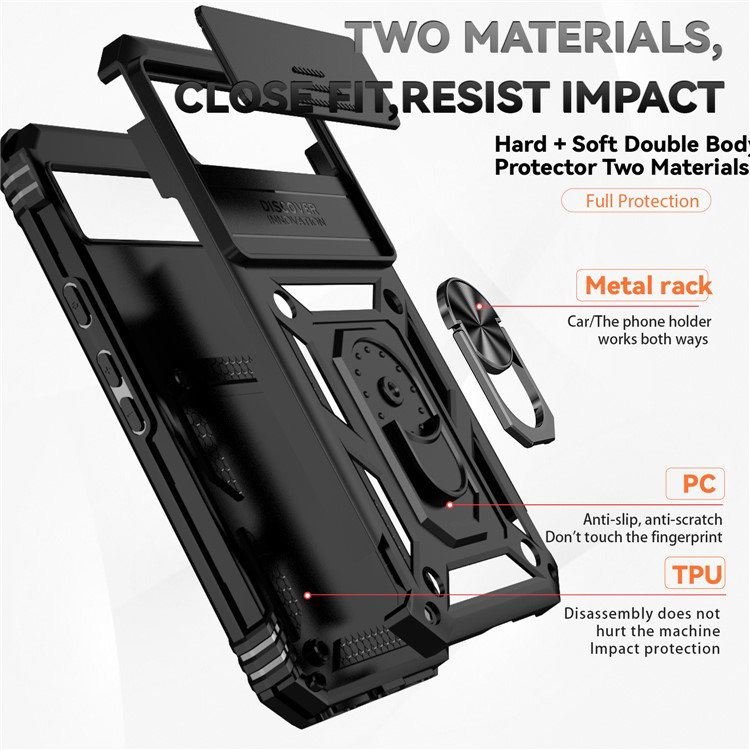 Sort stødsikkert cover til Google Pixel 8a