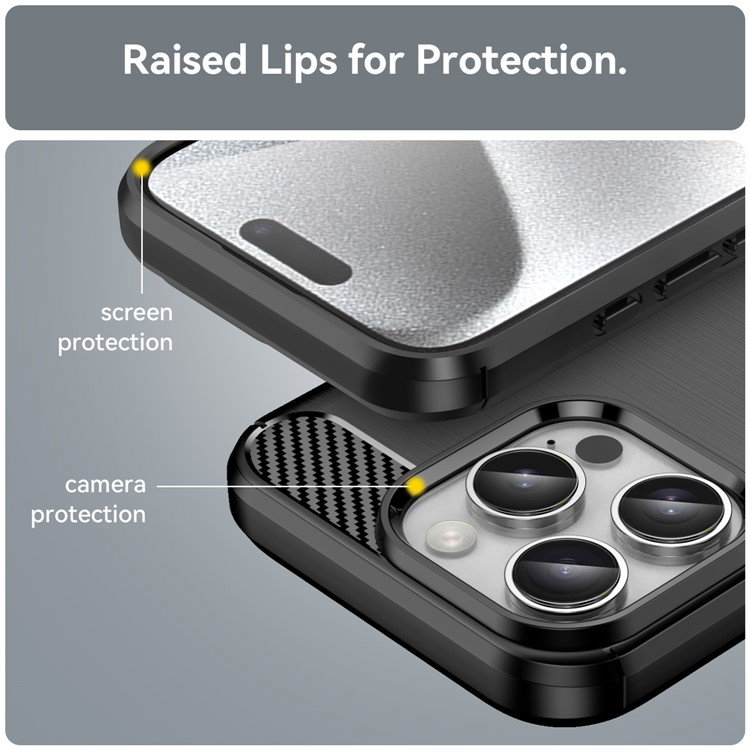 Sort iPhone 16 Pro cover med præcise udskæringer