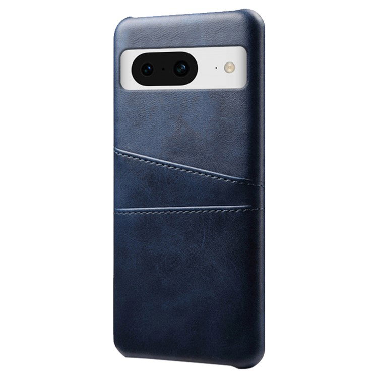 Google Pixel 8a cover i blå PU-læder nærbillede