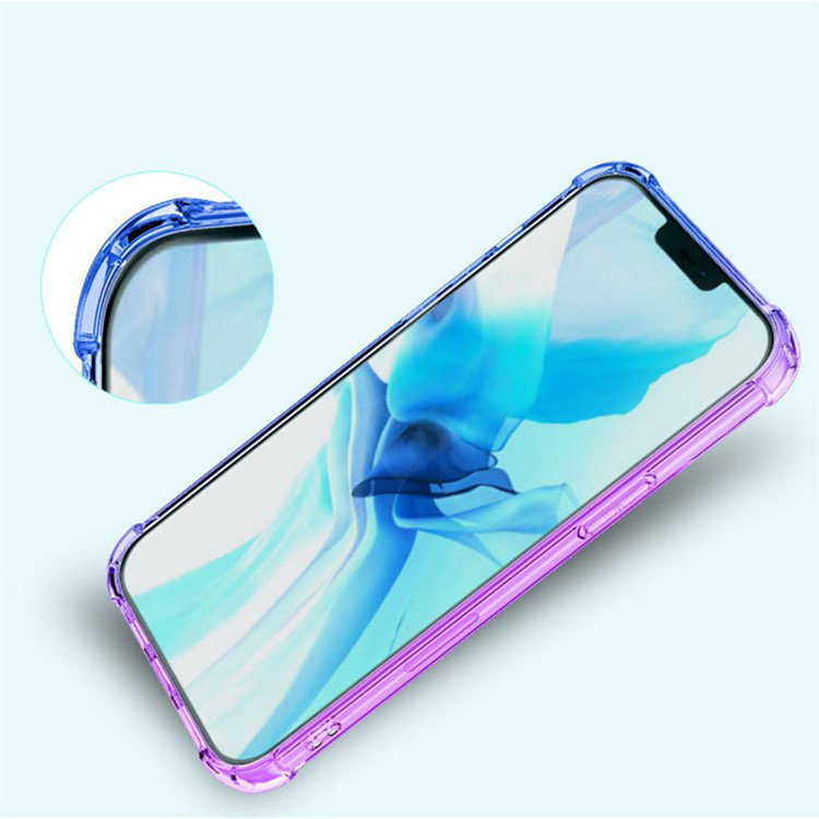 Bagside af iPhone 15 cover med lilla og blå gradient