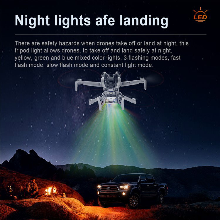 Landinggear med blåt lys i aktion