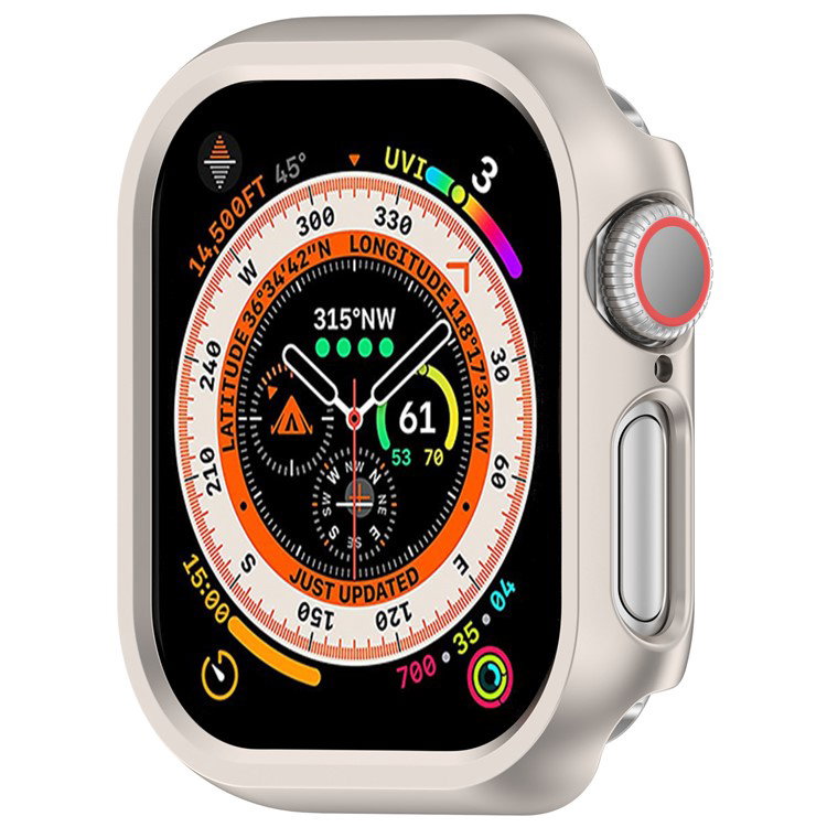 Apple Watch med halvdækkende Starlight cover