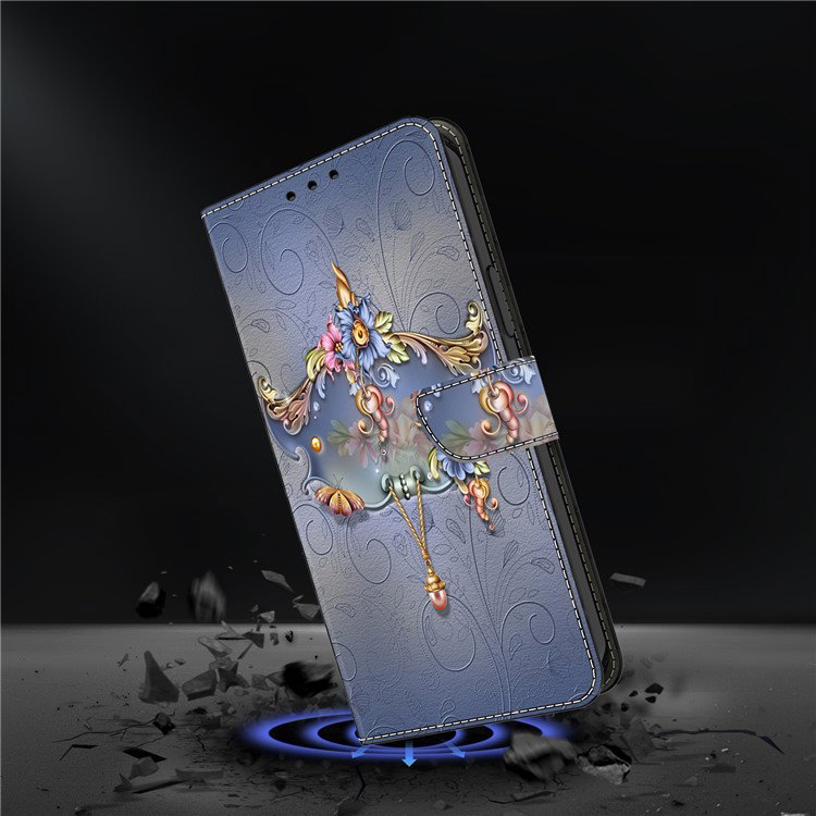 Samsung Galaxy A25 5G lommebogsetui foldet som stander