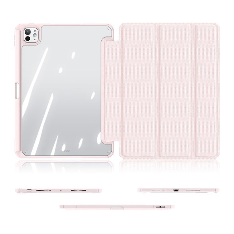 Lyserødt cover til iPad Pro 11 (2024) med gummi kant