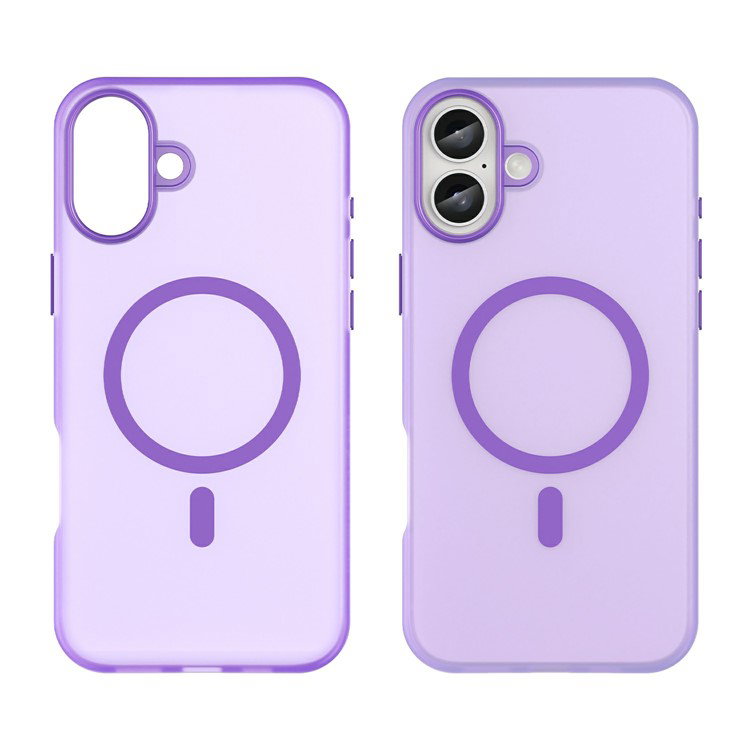 Mørke Lilla iPhone 16 Plus Cover på telefon
