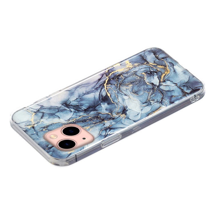 iPhone 15 TPU Mobilcover med Marmor Mønster - Grå på telefon